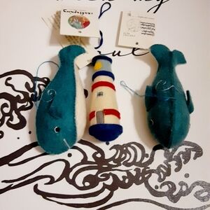 Whales & Lighthouse Ornaments